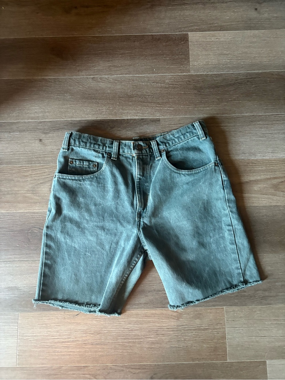 Levi’s Men's Green Denim Cutoff Shorts